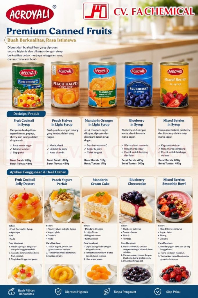 ACROYALI PREMIUM CANNED FRUITS – FA Chemical. CV